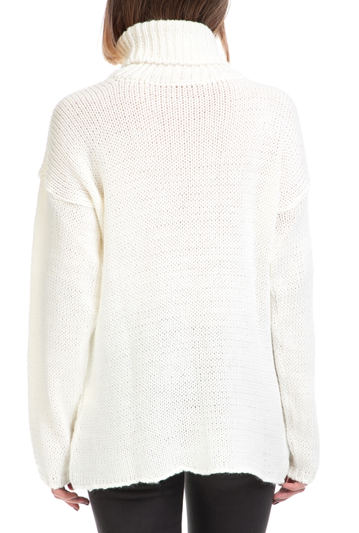 LA DOLLS-Γυναικείο πουλόβερ LA DOLLS KNIT COSY λευκό 